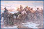 Painting: Turkish soldiers returning from the defeat in the Balkan war