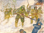 Painting: Turkish 9th Corps assault to Sarikamish
